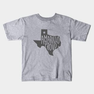 Amarillo Proud (Gray Ink) Kids T-Shirt